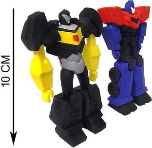 AncientKart Fancy Erasers Heroes Miniature Style Replica Transformers Erasers Set of 2 Non-Toxic Eraser