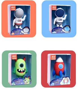 Shanaya Pencil Eraser for Kids Cute Space Astronaut Spaceship Erasers Set Big Size Non-Toxic Eraser