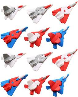 AncientKart Fancy Eraser Fighter plane Aeroplan Style set of 12 Non-Toxic Eraser