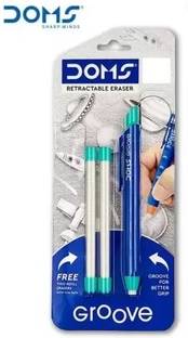 DOMS GROOVE RETRACTABLE ERASER with 2 Refills Non-Toxic Eraser