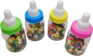 SOHAM Cute Looking Bottle Shape Designer Eraser Set For Kids Boys Girls Non-Toxic Eraser