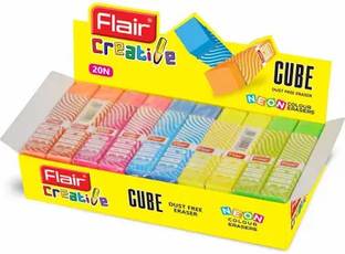 FLAIR Cube Dust Free Pack Of 20 Non-Toxic Eraser
