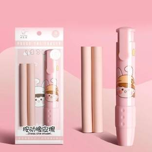 KLIDSHUSOZ TREASURE Retractable Eraser Stick, Novelty Eraser Pen with 2 Pcs Refill Eraser for Kids Non-Toxic Eraser
