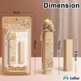 KLIDSHUSOZ TREASURE Capybara Shaped Eraser Set for Kids, Stationary Set for Kids, Birthday Return Non-Toxic Eraser