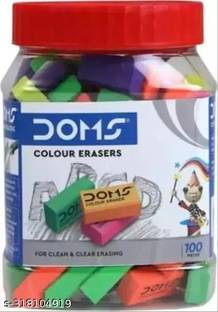 DOMS Dust-Free Rectangular Erasers with Jar - Non-Toxic and Safe Non-Toxic Eraser