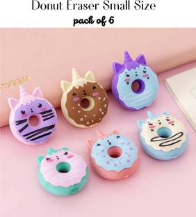 Extraposh Pencil Eraser for Kids Cute Animal Donut Erasers Set Return Gifts Non-Toxic Eraser