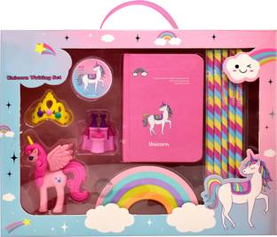Kiditos Magical Unicorn Kids School Stationary Kit Pencil, Sharpeners, Diary & Non-Toxic Eraser