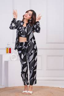 NWH Shirt Palazzos Co-ords Set with Shrug