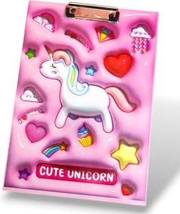 AMANVANI Unicorn Exam Pad Cardboard A4 Letter Size for Students Examination Pad
