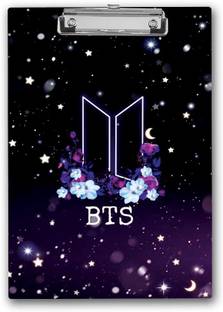 Crative Design Best BTS Theme Purple Colored Printed Design Examination Writing Pad
