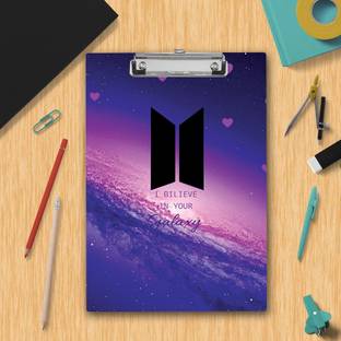 GUNGUN "Aestheic I Believe in Your Galaxy Quote with BTS Army Logo Design"