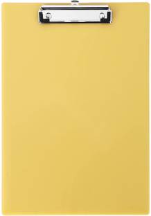 FRKB Yellow Acrylic Clipboard Exam Pad Writing Pad for School and Office Use