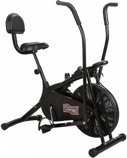 Powermax Fitness BU-205 Air Bike Exercise Cycle with back support and moving handles Dual-Action Stationary Exercise Bike