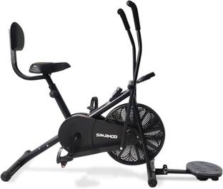 Sparnod Fitness SAB-05_T Upright Air Bike with Adjustable Seat,Backrest &Ab Twister for Home use Upright Stationary Exercise Bike