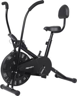 Reach AB-110BS Air Bike Stationary Exercise Cycle With Back Support Seat & Moving handle Upright Stationary Exercise Bike