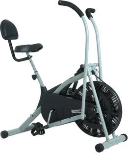 BIONFIT | Air Bike Fitness Exercise Cycle For Home Gym Curved Moving with Back Support Dual-Action Stationary Exercise Bike