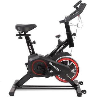Sparnod Fitness SSB-08 Cycle for Home Gym with 8kg Flywheel LED Display Pulse Sensor Silent Belt Spinner Exercise Bike