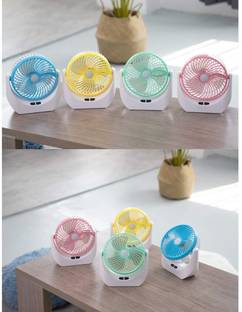 ANSHMJIMN USB Rechargeable Mini Portable Fan With LED Light High Speed Fan USB Fan 13 cm Exhaust Fan