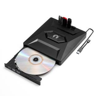 Cezo External DVD Writer For CD DVD +/-RW Drive With SD Card Reader USB 3.0+Type-C I External DVD Writer