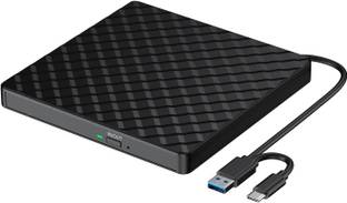 spincart USB 3.0 & Type C External Optical Drive for Laptop, CD/DVD ROM +/-RW CD Burner External DVD Writer
