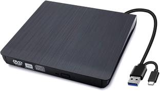 microware External CD DVD +/-RW Drive USB 3.0 Type-C Portable CD DVD Optical Drive External DVD Writer