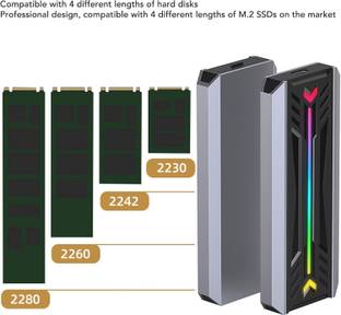 ULTRABYTES A-B-C M.2 Nvme PCIE NGFF SATA SSD Enclosure, 10Gbps USB3.1 Gen2 Portable 2.5 inch Portable NVME Enclosure