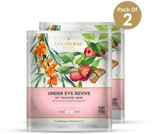 LuxaDerme Under Eye Revive Bio Cellulose Sheet Mask |Hydrate &Brighten Under Eyes pack of2
