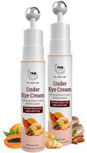 TNW - The Natural Wash Under Eye Cream with Metallic Roll On, Reduces Dark Circles & Puffiness-Set of 2