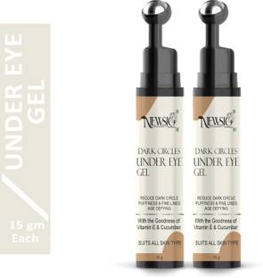 Newsio Under Eye Gel Roll On with Massage Roller to Reduce Dark Circles, Puffiness