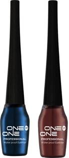 One on One Waterproof Eyeliner, Set of 2 | Long lasting Eyeliner, Smudge Proof Eye Makeup 10 ml