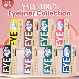 GLAMVEDA Eyeliner Collection 8 Bold Smudge-Proof, Waterproof & Pigmented Shades 36 ml