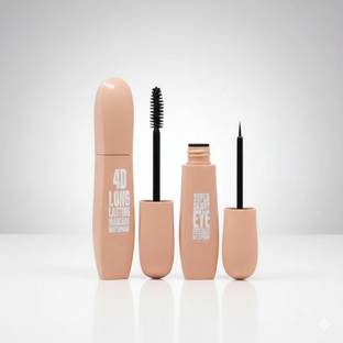 Trendy styler Long Lasting Waterproof 4D Eyeliner & 4D Mascara 18 ml pack of 2 18 ml