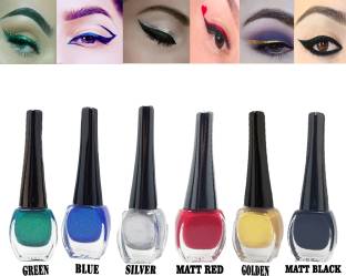Bigwig Smudgeproof waterproof Glitter&matt Eyeliner6(green,blue,silver,golden,red,blck) 8 ml