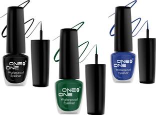 One on One Waterproof Eyeliner, Set of 3 | Long lasting Eyeliner, Smudge Proof Eye Makeup 15 ml