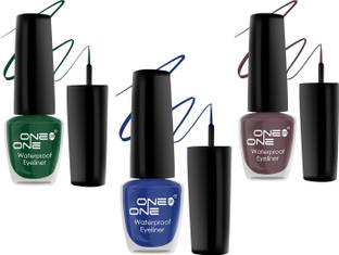 One on One Waterproof Eyeliner, Set of 3 | Long lasting Eyeliner, Smudge Proof Eye Makeup 15 ml
