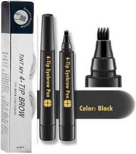 TRK IMPEX Eyebrow Pencil Magical Upgraded Eye Brow Pencils for Women 4 Tip Brown Pen 1 Pcs 12 ml