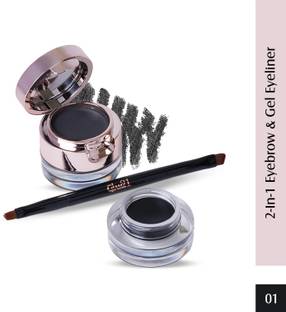 Glam21 Cosmetics 2-in-1 Eyebrow & Gel Eyeliner-Intense Black Color|Quick Dry, Smudge & Waterproof 4 g