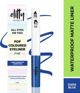 Elitty Eyeliner Waterproof Liquid Dark Blue-Matte Finish,12H Long Lasting,Smudge-Proof 4 ml