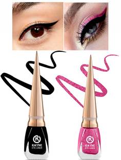 rayne Waterproof Liquid Gel Glitter Metallic Eyeliner Set of 2, 10 ml
