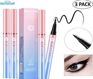 rodril Horec Cherry Blossoms Waterproof Liquid One-Stroke Black Eye Liner Pack Of 3 30 g