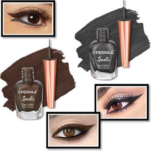 Perpaa Glitter Liquid EyeLiner, Water Resistant ,Smudge Proof, Transfer Proof 7 ml Each 14 ml