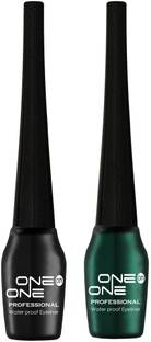 One on One Waterproof Eyeliner, Set of 2 | Long lasting Eyeliner | Smudge Proof Eye Makeup 10 ml