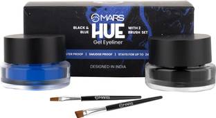 MARS 2 in 1 Black & Blue Water Proof & Smudge Proof 24hrs Gel Eyeliner 6 g