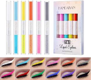 HANDAIYAN 2in1 Liquid Glitter Matte Eyeliner, Metallic Shimmer, Long Lasting Waterproof 18 ml