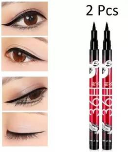 huemic EyeLiner Water & Smudge Proof 36 Hour Long Lasting Liquid Pack of 2 pc EyeLiner 5 g