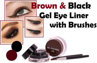 THTC New MATTE & WATER PROOF BROWN & BLACK GEL EYE LINER, KAJAL, EYEBROW CREAM 6 g