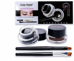 Music Flower Black and Brown Sweat Resistant Eyeliner 6 g