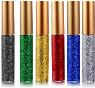 DR.HONEY Glitter Eye Liner (Pack of 6)12ml (Blue, Silver, Gold, Green, Red, black)11.059 11.059 ml