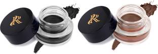 RONZILLE Gel Kajal & eyeliner smudge proof and waterproof Black and Brown 6 g