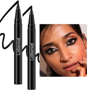 Latixmat Waterproof, Smudgeproof & Longwearing Tip Black Eye Liner combo 3 g